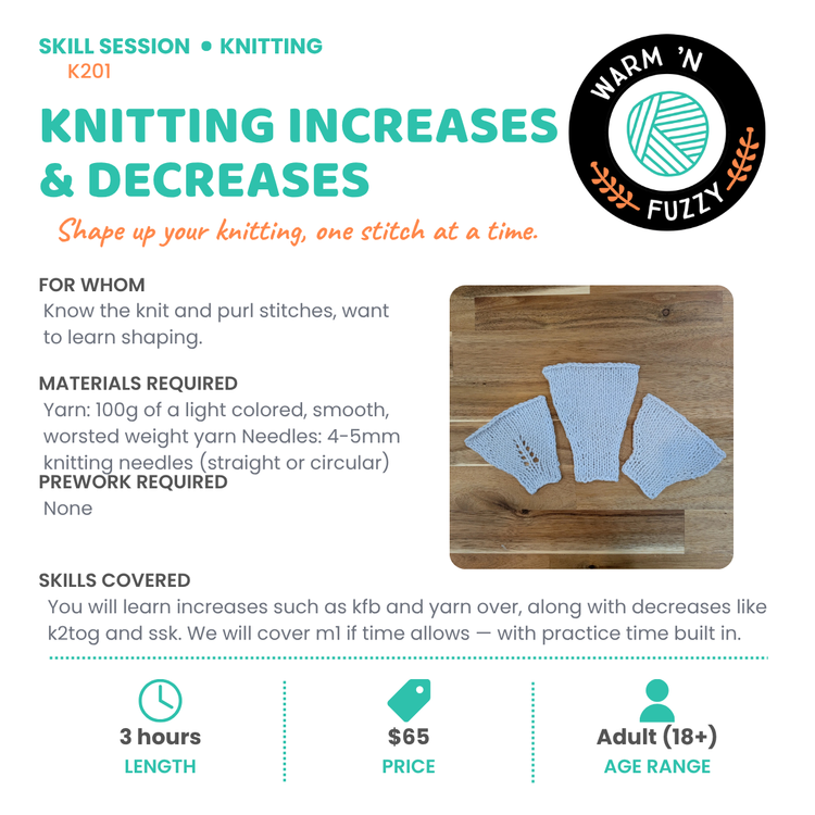 K201 - Increases & Decreases of Knitting