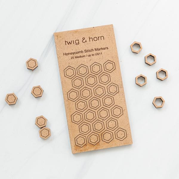 Twig & Horn - Honeycomb Punch Out Stitch Markers