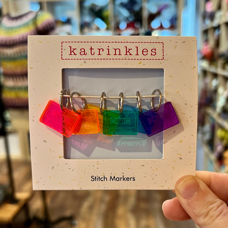 Katrinkles - Rainbow Cassette Tape Stitch Marker Set