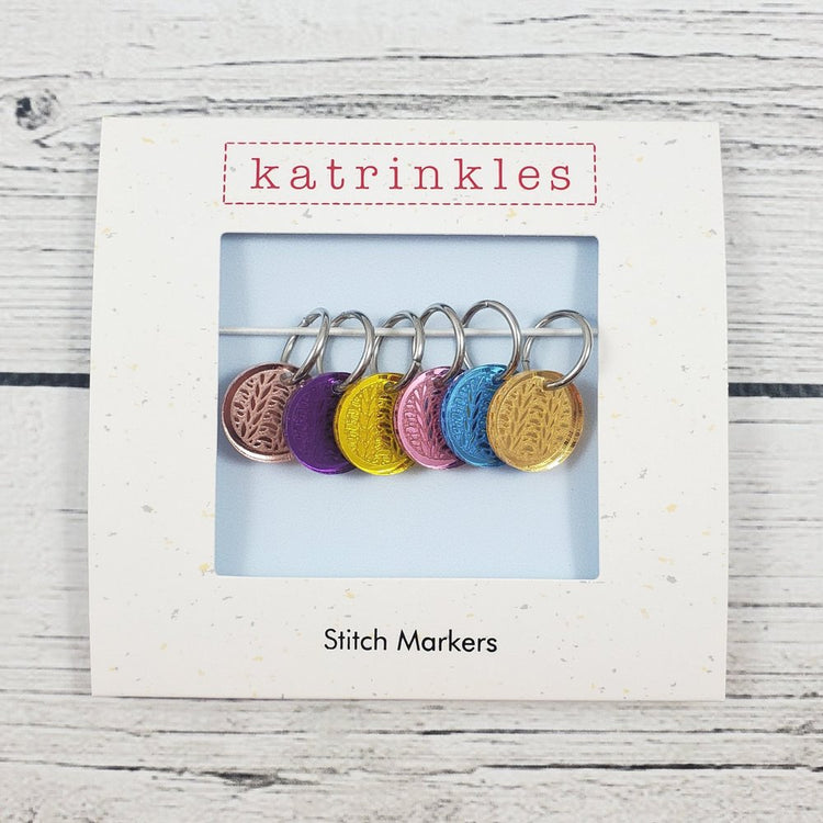Katrinkles - Mirrored Acrylic Round Knit Stitch Marker Set