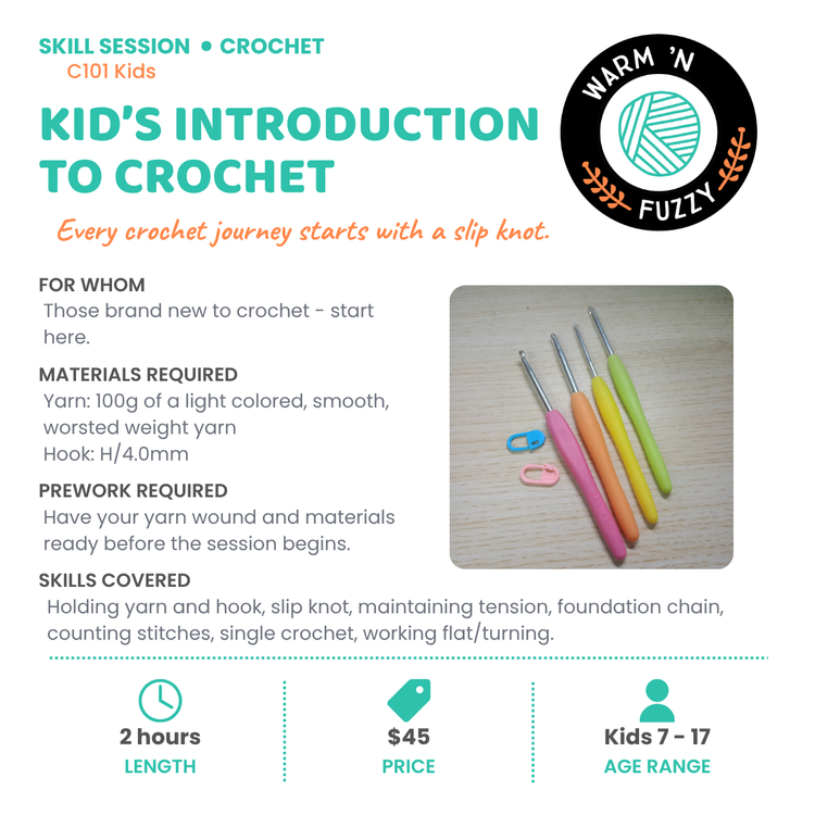 C101 Kids - Kid's Introduction to Crochet