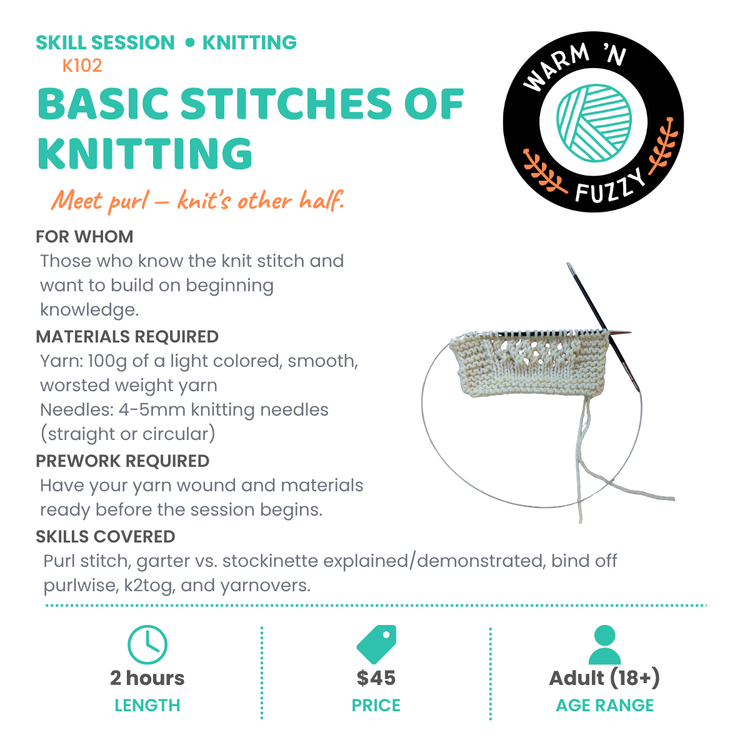 K102 - Basic Stitches of Knitting