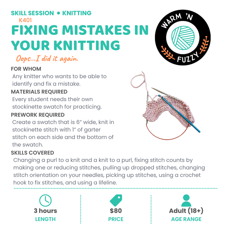 K401 - Fixing Mistakes in Your Knitting
