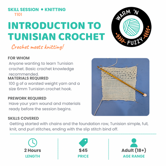 T101 - Introduction to Tunisian Crochet