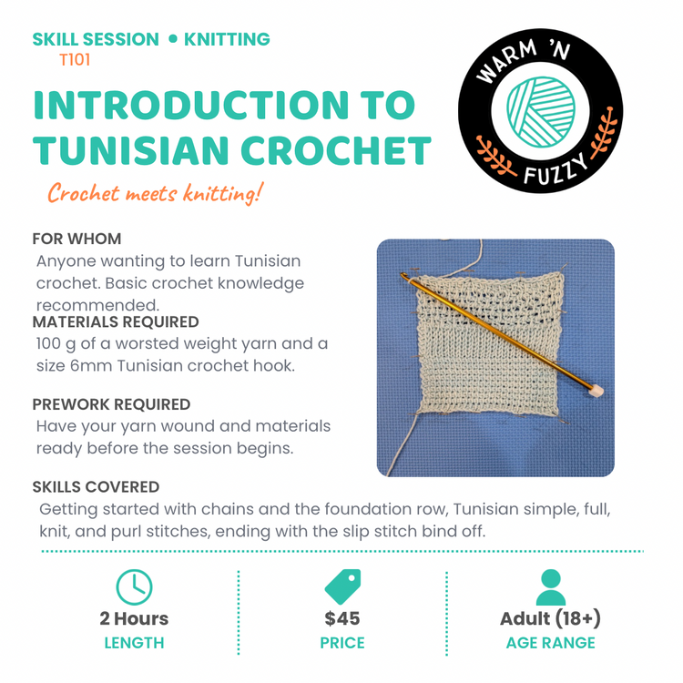 T101 - Introduction to Tunisian Crochet
