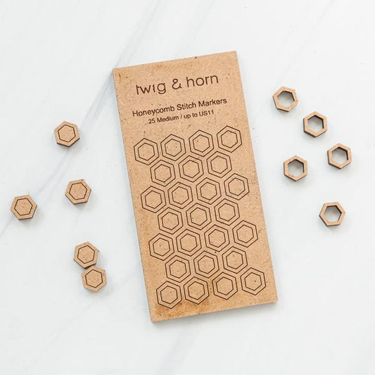 Twig & Horn - Honeycomb Punch Out Stitch Markers