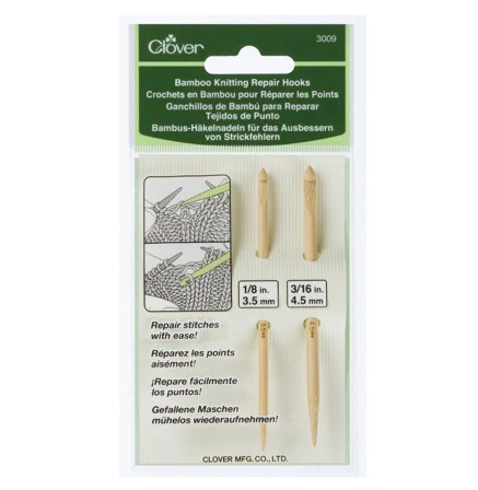 Clover - Bamboo Knitting Repair Hooks